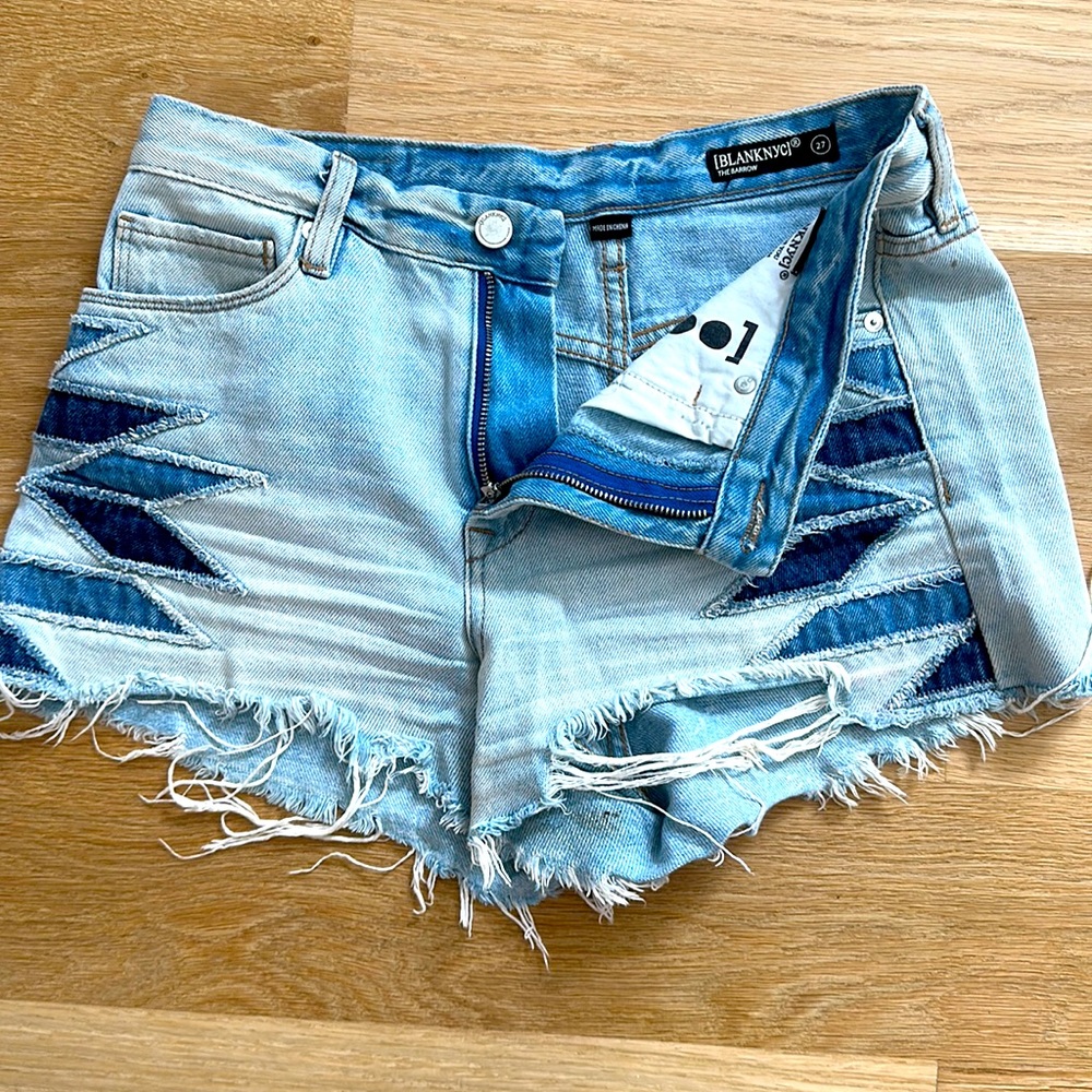 Hipster embellished blue Jean shorts